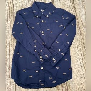 Carters size 6 navy button up shirt with dogs